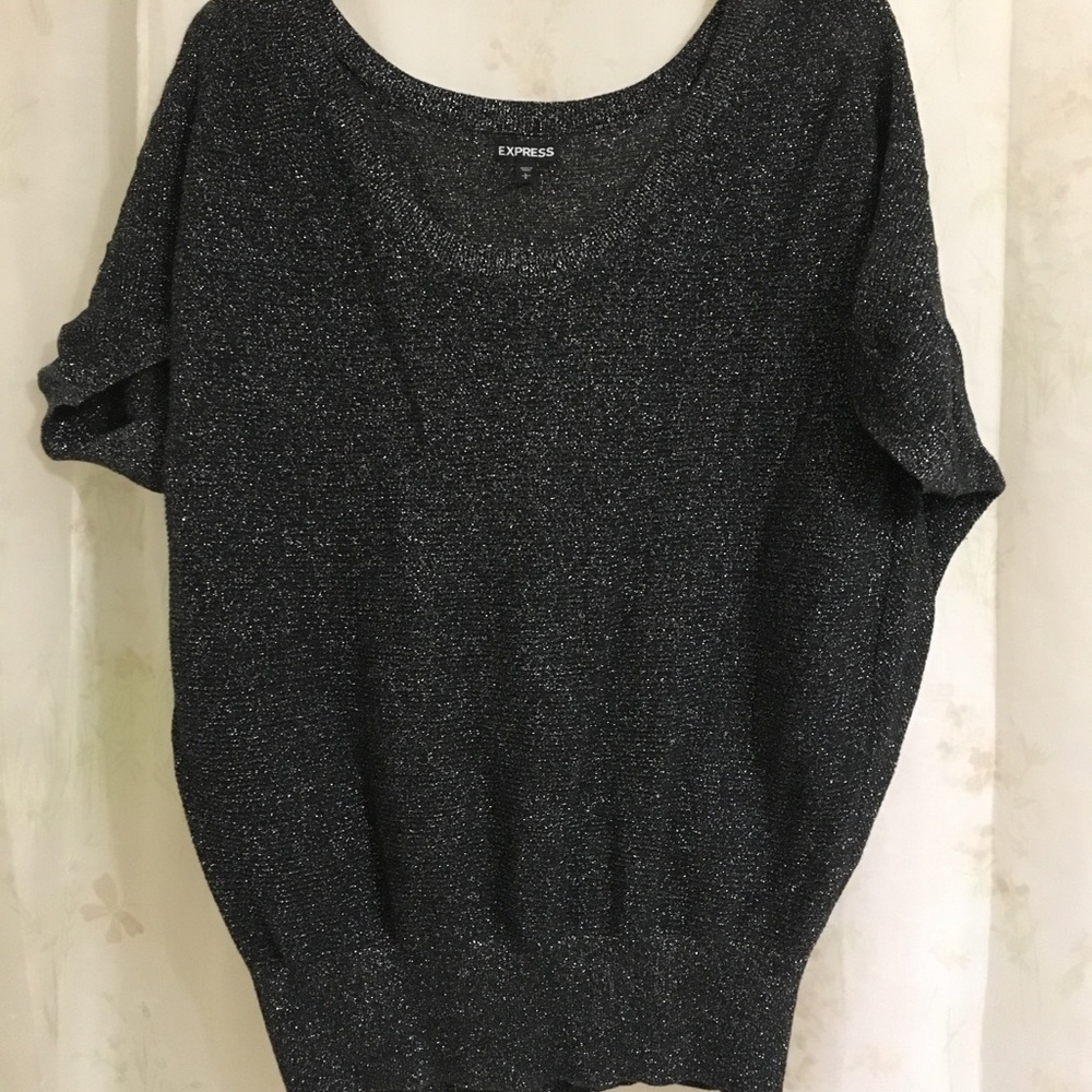 Short sleeve black and silver shirt